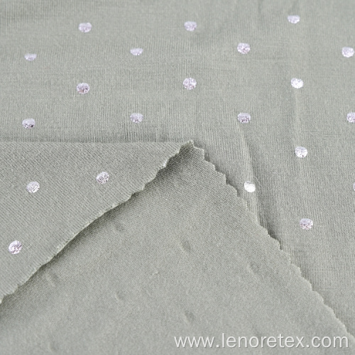 Knit Foil Printed Polka Dot Single Jersey Fabric